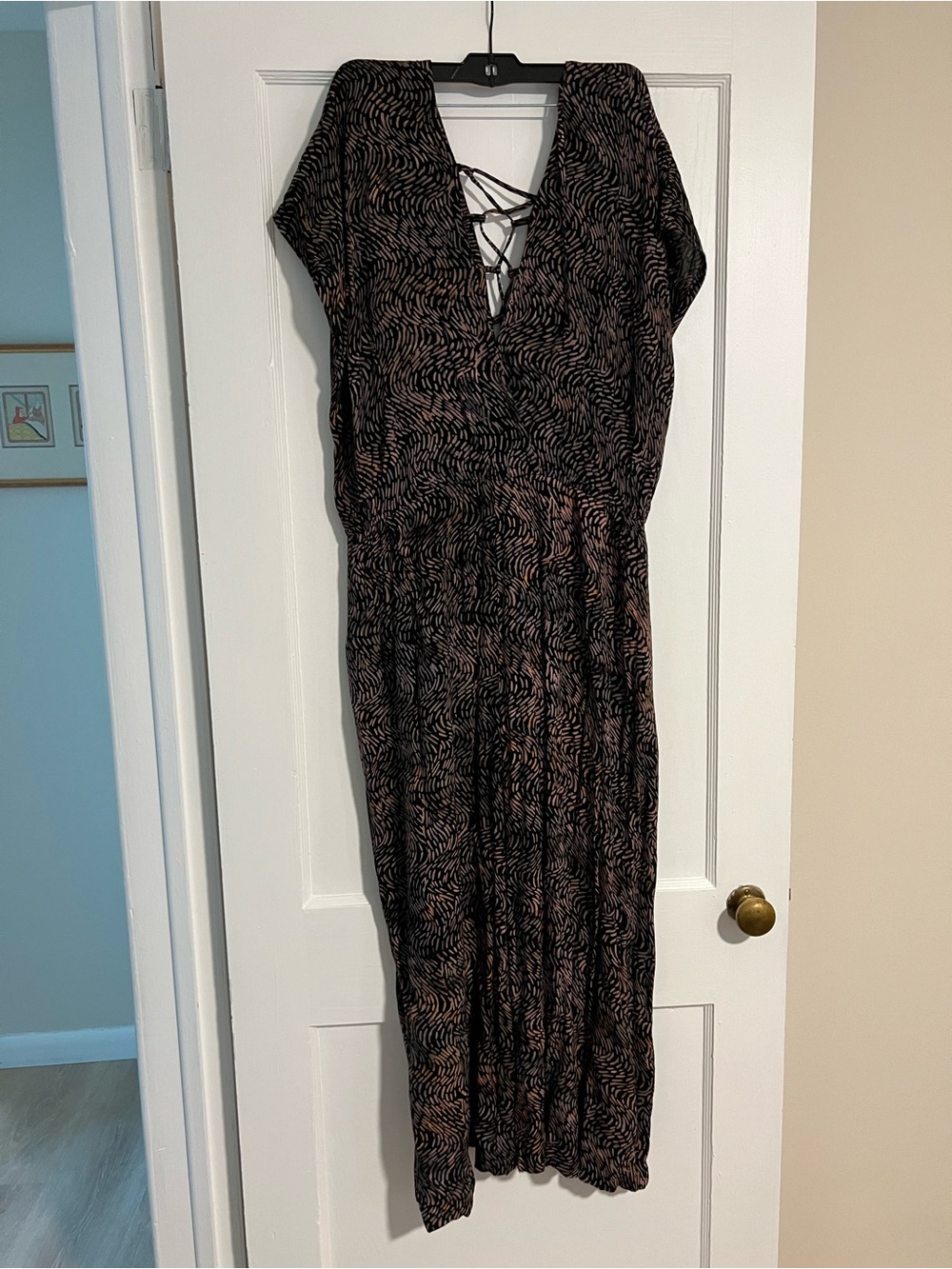 Cost Plus World Market Pink, Purple, Orange and Brown Printed Romper